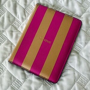 Maeve by Anthropologie “Bon Voyage” Hot Pink and Tan Striped Passport Holder